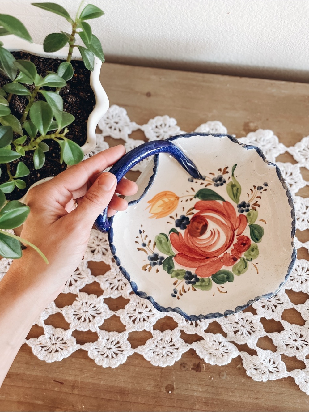 Hand Painted Italian "Nova Rose" Pottery